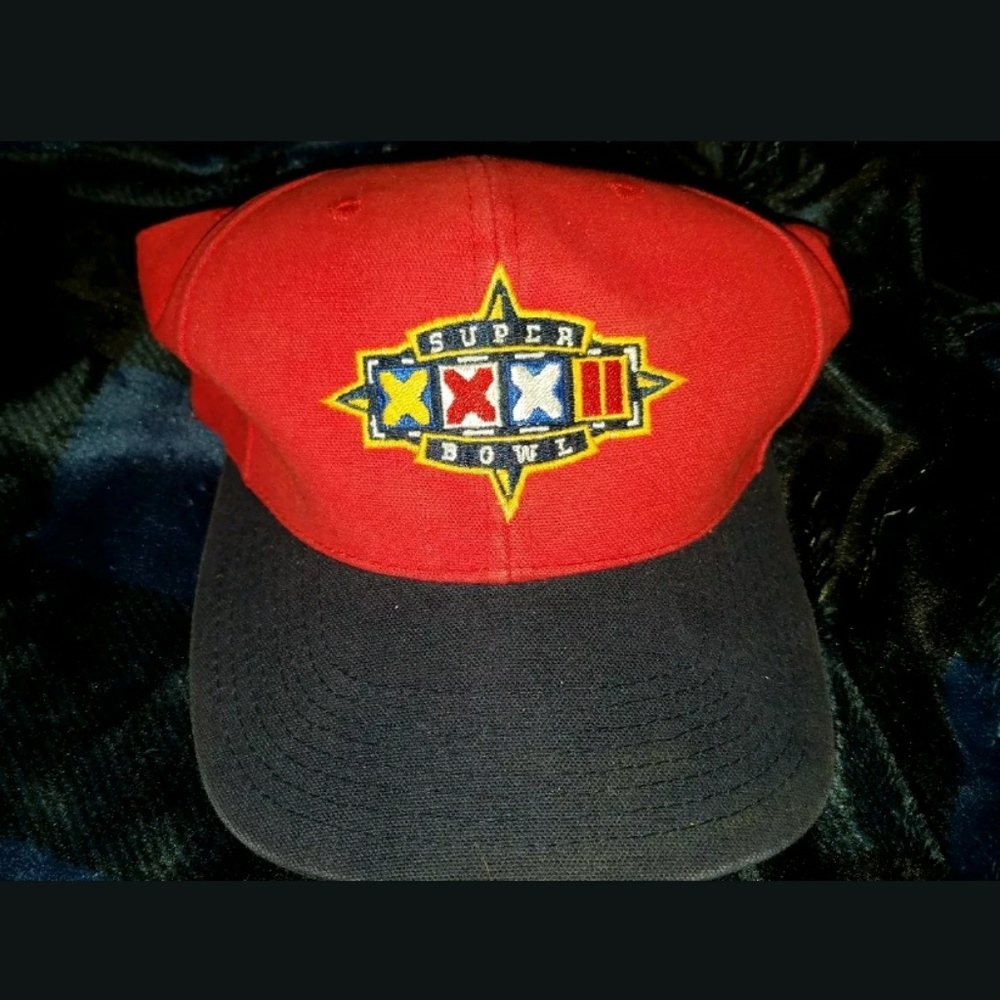 Vtg 98 super bowl leather strap back hat